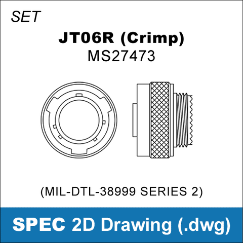 2D Cad Drawing, MIL-DTL-38999 Series 2, Amphenol JT, JT06, MS27473 