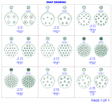 2D Cad Drawing, MIL-DTL-38999 Series 1, 2, Amphenol JT, LJT, Insert Arrangement 