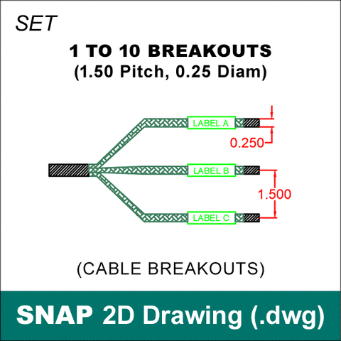 2D Cad Drawing, Cable Breakout