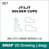 2D Cad Drawing, MIL-DTL-38999 Series 1, 2, Amphenol JT, LJT, Solder Cups