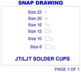 2D Cad Drawing, MIL-DTL-38999 Series 1, 2, Amphenol JT, LJT, Solder Cups