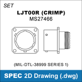 2D Cad Drawing, MIL-DTL-38999 Series 1, Amphenol LJT, LJT00, MS27466 
