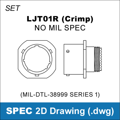 2D Cad Drawing, MIL-DTL-38999 Series 1, Amphenol LJT, LJT01