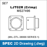 2D Cad Drawing, MIL-DTL-38999 Series 1, Amphenol LJT, LJT02, MS27496