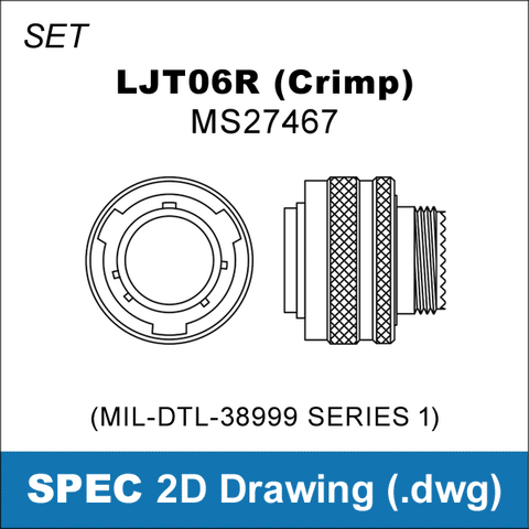 2D Cad Drawing, MIL-DTL-38999 Series 1, Amphenol LJT, LJT06, MS27467