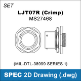 2D Cad Drawing, MIL-DTL-38999 Series 1, Amphenol LJT, LJT07, MS27468