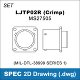 2D Cad Drawing, MIL-DTL-38999 Series 1, Amphenol LJT, LJTP02, MS27505