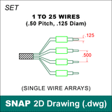 2D Cad Drawing, Single Wire Breakout